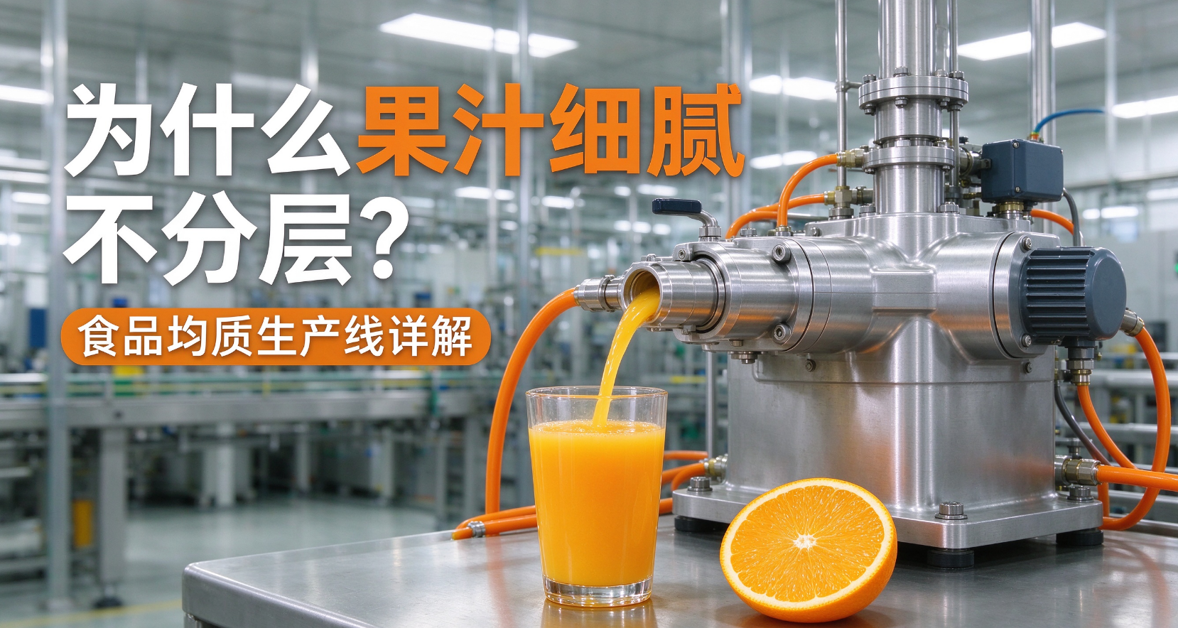 一杯顺滑果汁背后，食品均质生产线发挥大作用