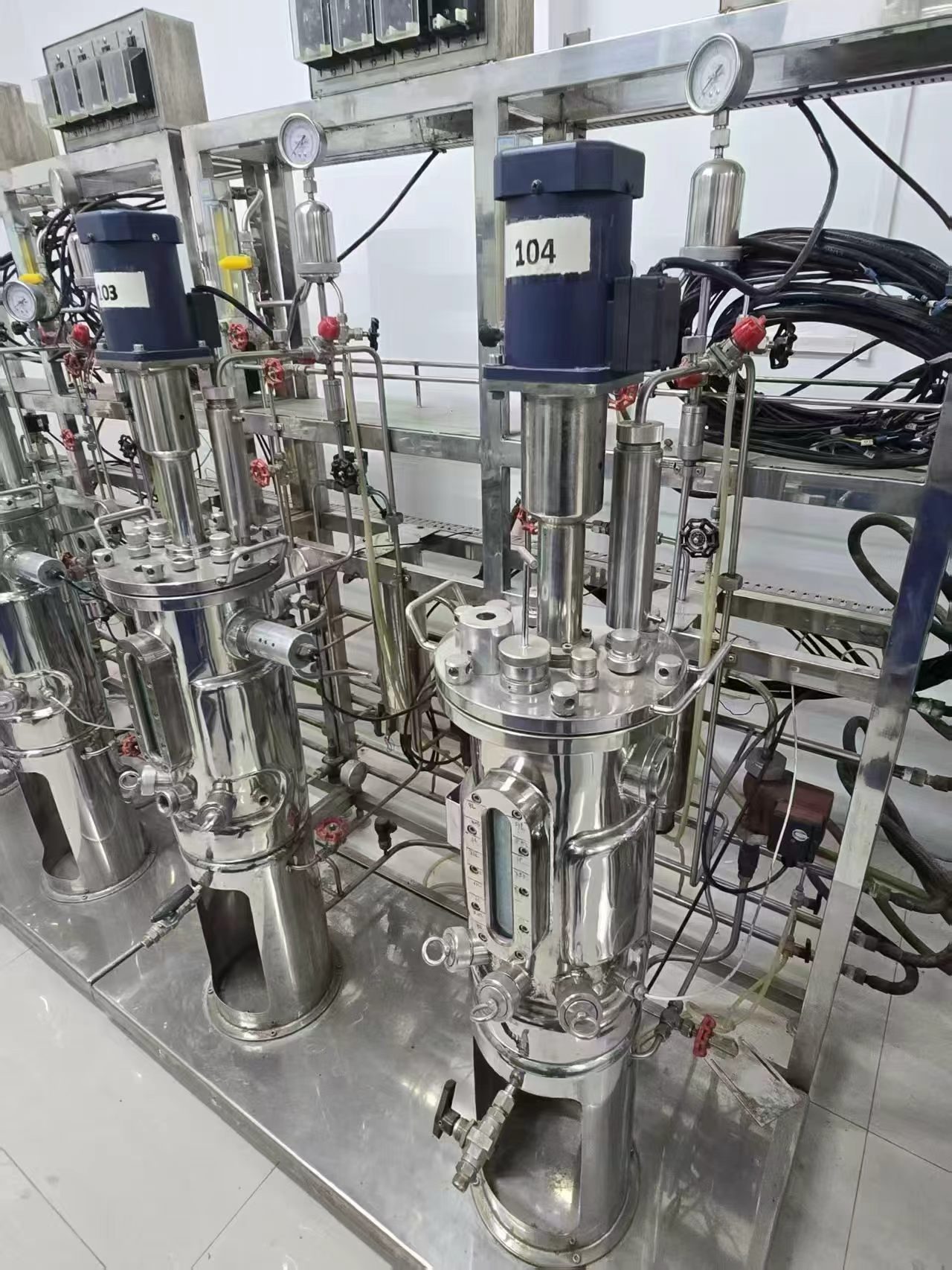 二手50L上搅拌发酵罐系统 上海群乐/保兴生物 实验室多级串联生物发酵成套设备 配套超低温冰箱 - 缩略图6