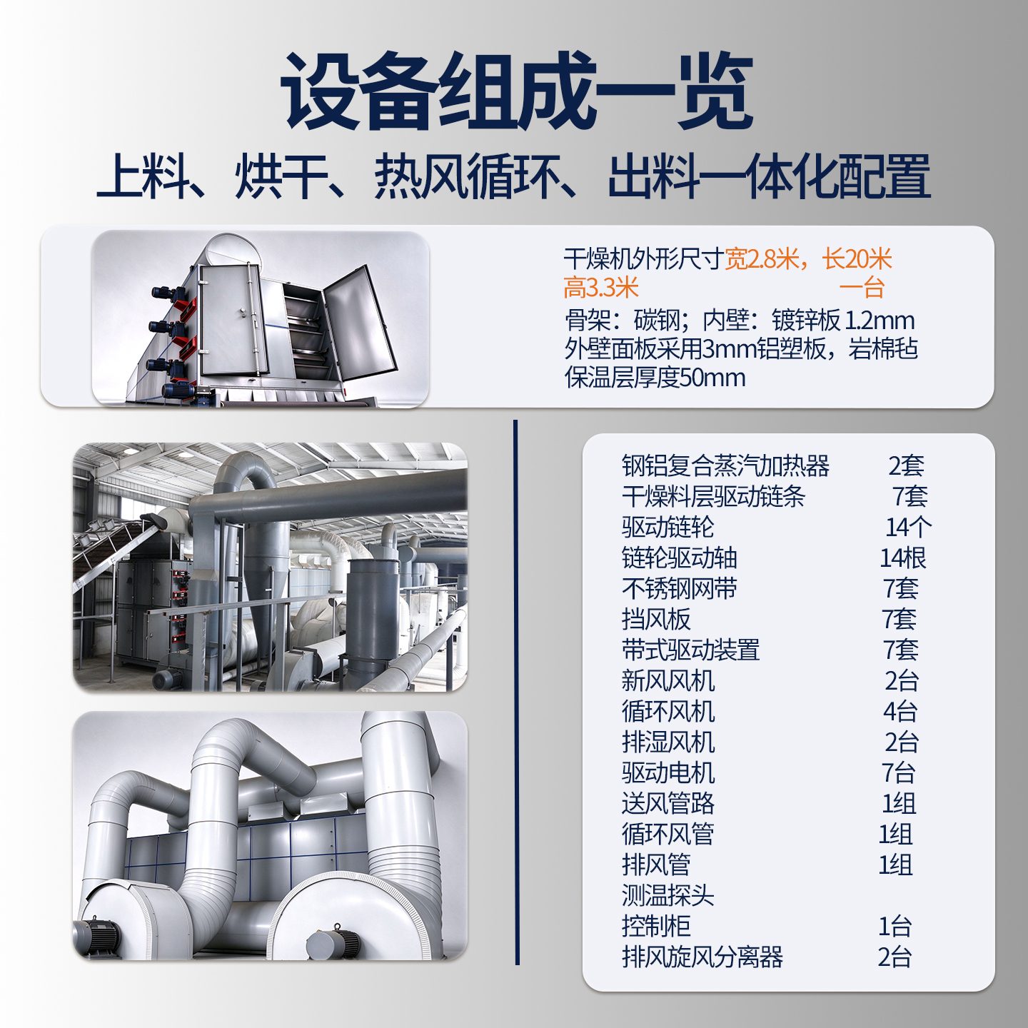 大型连续网带式干燥机中药材菌菇果蔬干燥设备多层网带 - 缩略图2