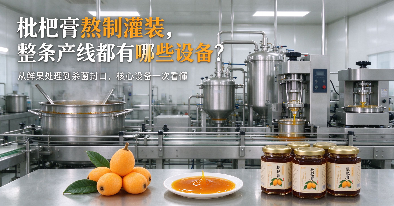 枇杷膏熬制灌装，整条产线都有哪些设备？