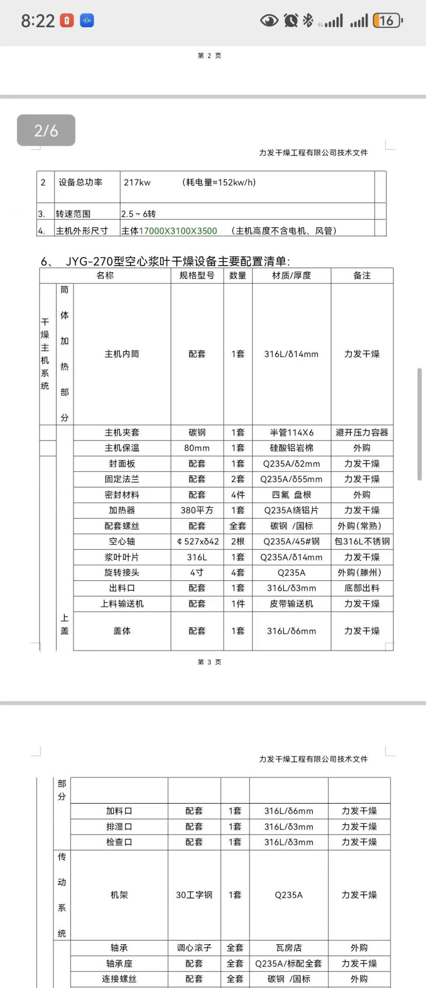 二手力发干燥JYG-270型空心桨叶干燥机 316L材质双轴桨叶干燥设备 - 缩略图7